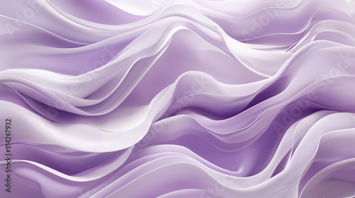 Abstract Layered Paper Art with Lavender and White Colors, Flowing and Elegant Design