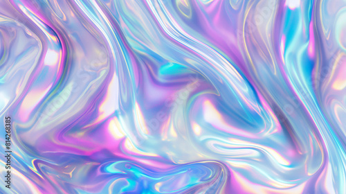 Holographic abstract background, iridescent colors, fluid texture

