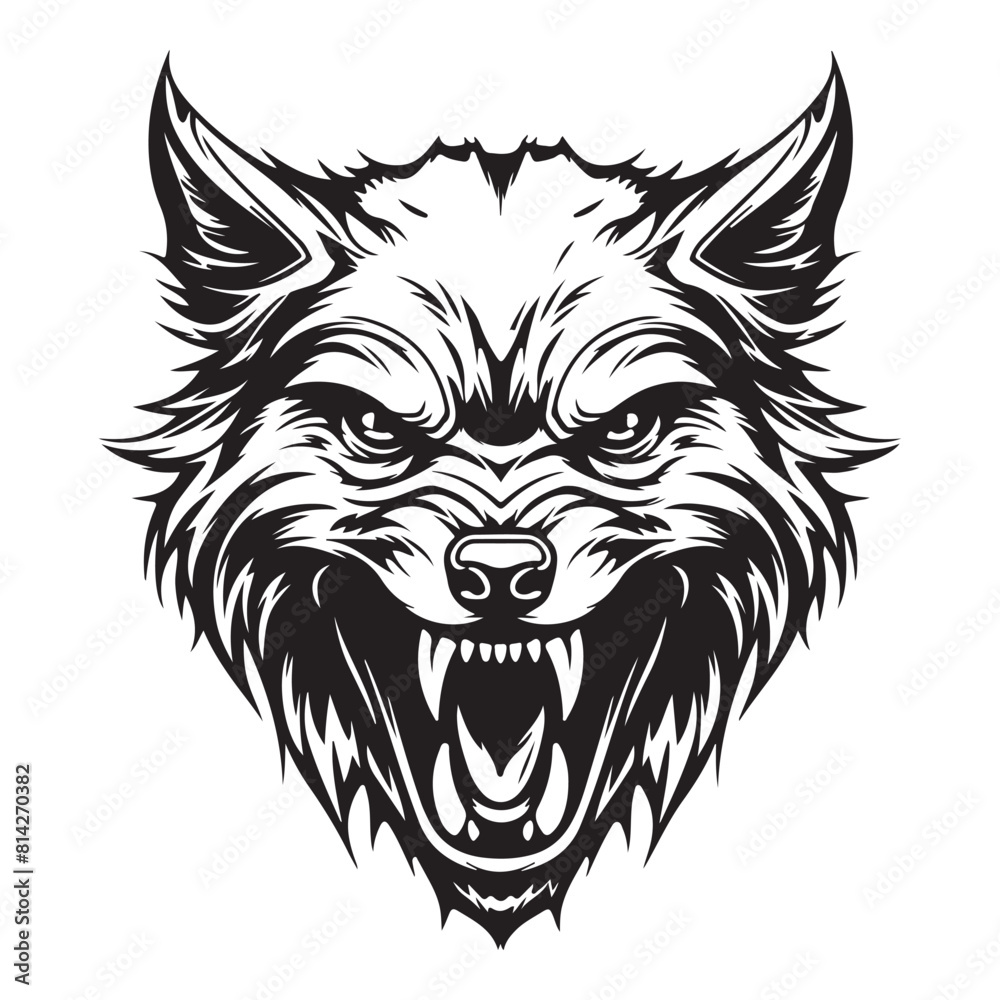 Fototapeta premium Dynamic Rage Iconic Angry Jackal Logo in Vector