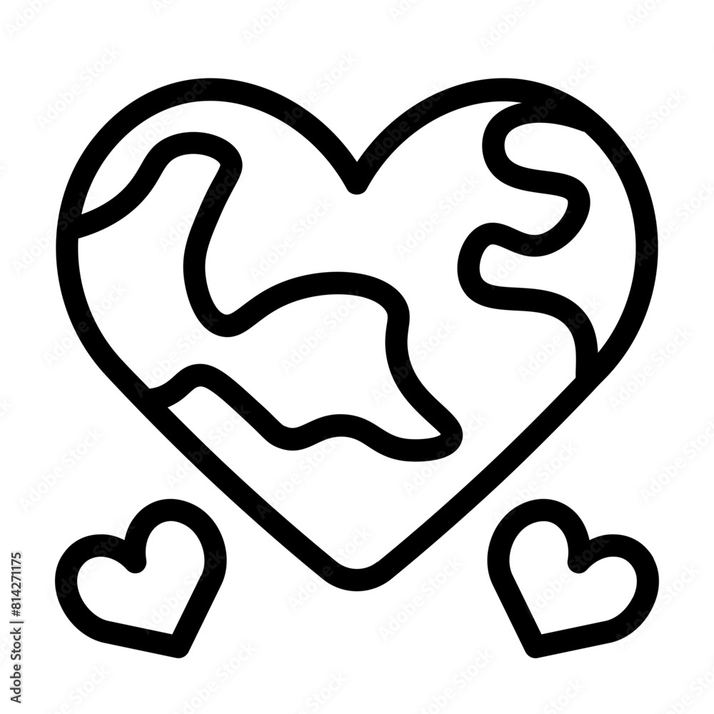 World Peace Icon With Line Style 