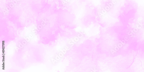 Abstract pink sky and cloudy watercolor background.