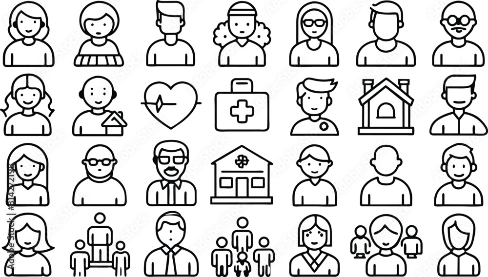 a set of people icon. Linear icon collection, Editable stroke, Vector illustration. a set of people icon. Linear icon collection, Editable stroke, Vector illustration.