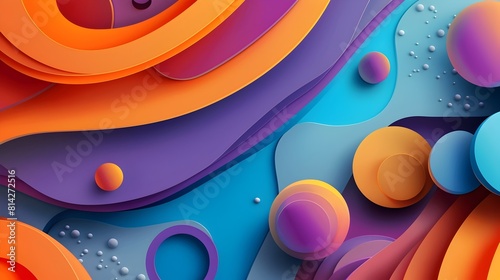 Vibrant D Abstract with Fluid Shapes and Geometric Compositions Ideal for Modern Designs photo