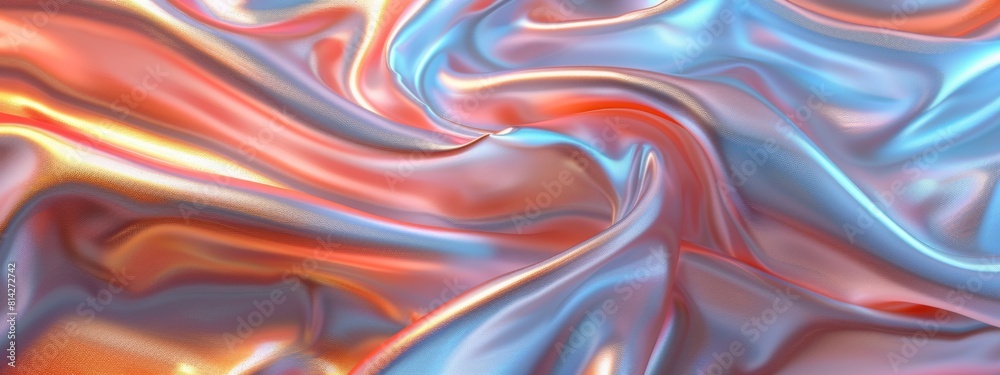 Fototapeta premium A magnified image of a delicate silk fabric with a subtle iridescence and smooth weave.