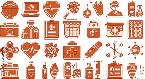 Medical icon. Solid icon collection, Editable stroke. Vector illustration.