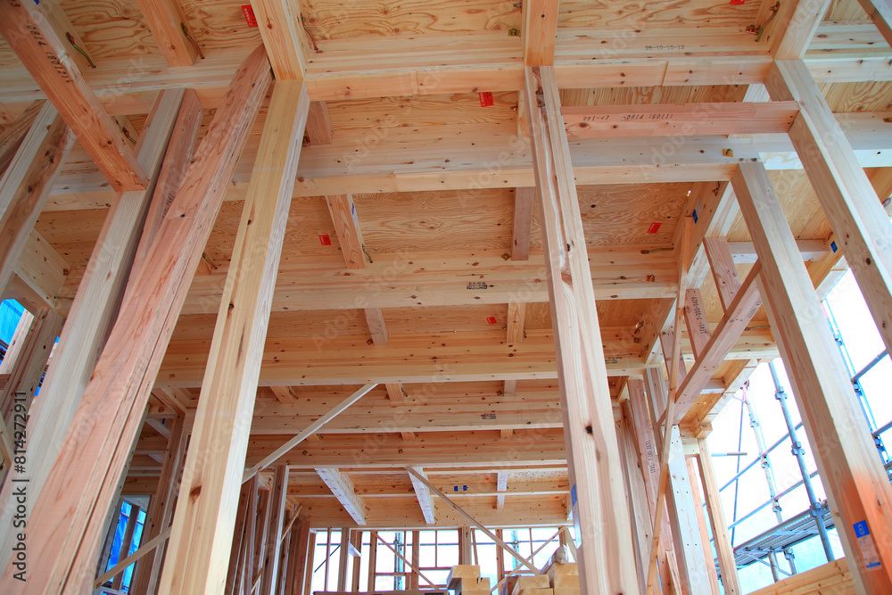 Obraz premium 木造住宅の建築
