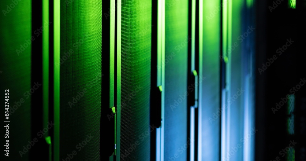 Fototapeta premium Image of data processing against computer server room