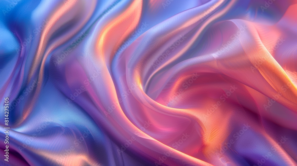 Obraz premium A magnified image of a delicate silk fabric with a subtle iridescence and smooth weave.