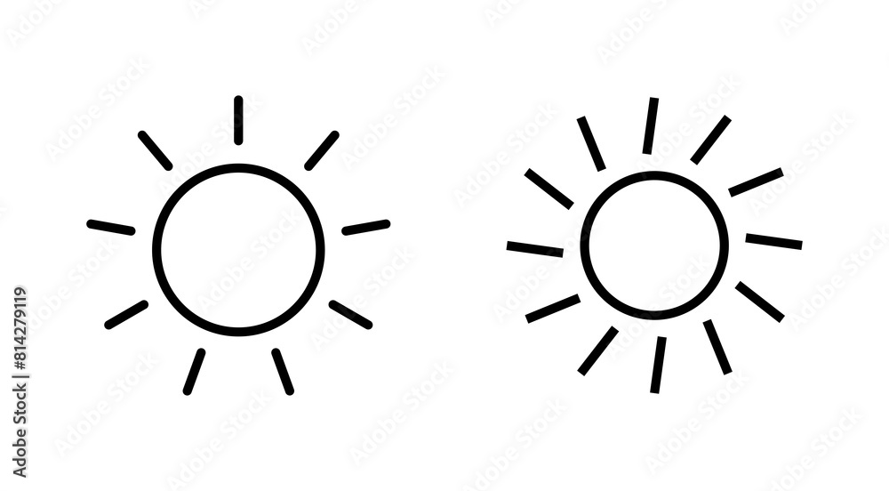 Sun icon set. Brightness Icon vector Sun icon set. Brightness Icon vector