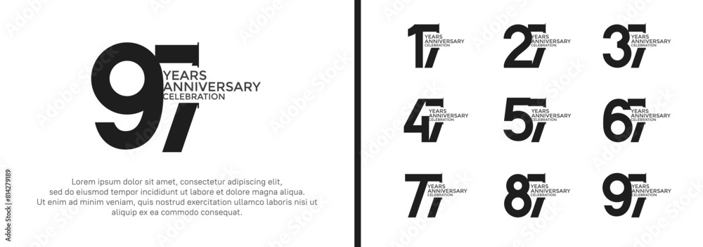 anniversary logo style set with black color can be use for celebration moment anniversary logo style set with black color can be use for celebration moment
