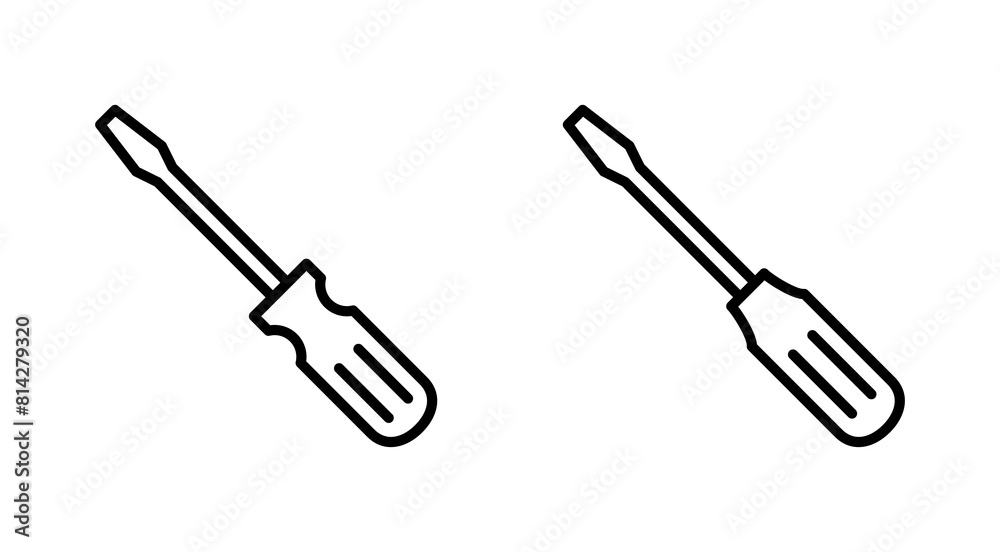Screwdriver icon set. tools icon vector Screwdriver icon set. tools icon vector