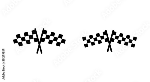 Racing flag icon set. race flag icon.Checkered racing flag icon