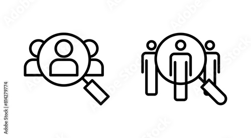 Hiring icon set. Search job vacancy icon. Human resources concept. Recruitment