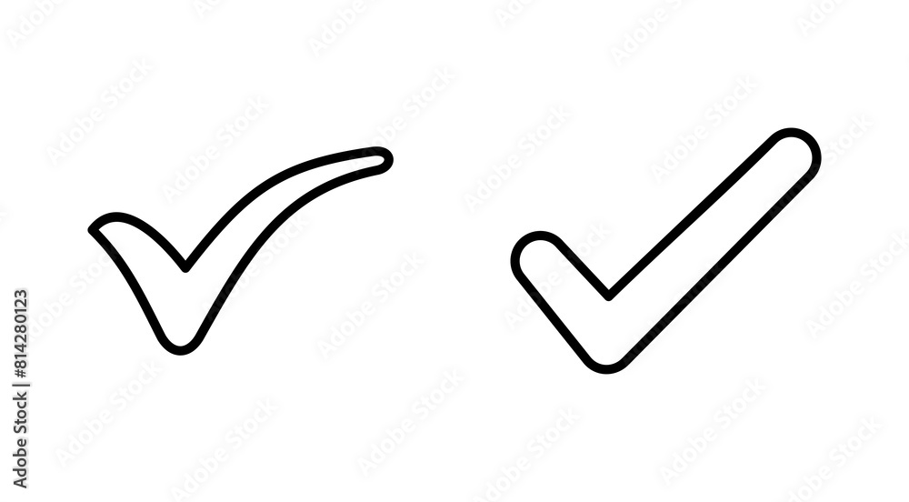 Check mark icon set. Check mark icon. Tick mark symbol vector Check mark icon set. Check mark icon. Tick mark symbol vector