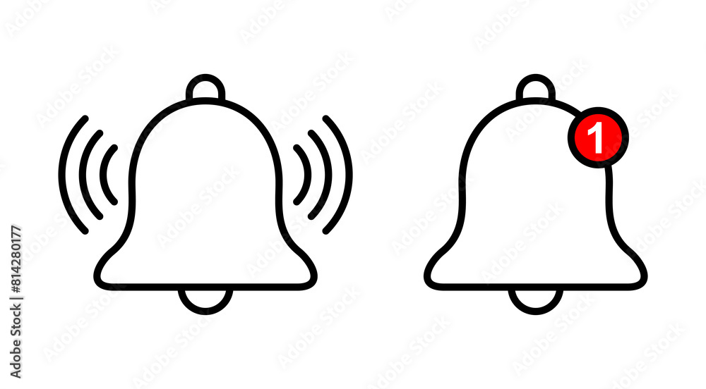 Bell Icon set. Notification icon for your web site design Bell Icon set. Notification icon for your web site design