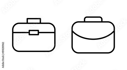 Briefcase icon set. suitcase icon. luggage symbol.