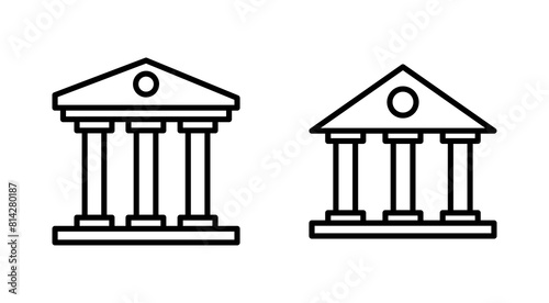 Bank icon set. bank vector icon, museum, university