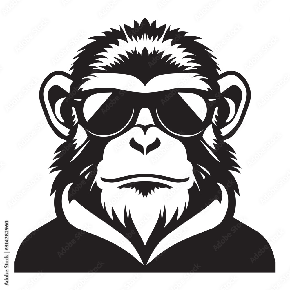 Banana Republic Chic Vector Representation of a Monkey in Sunglasses