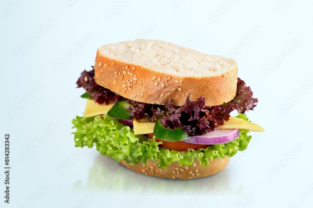 Tasty fresh Sandwich disj with bacon and vegetables Tasty fresh Sandwich disj with bacon and vegetables