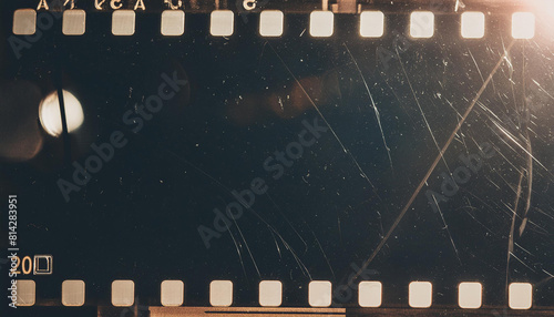 Background of retro film overly, image with scratch, dust and light leaks for an old movie projector