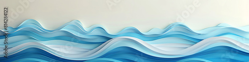 AI art, simple wave art with a sea theme