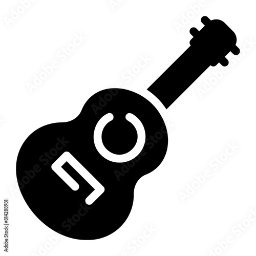 acoustic guitar glyph icon