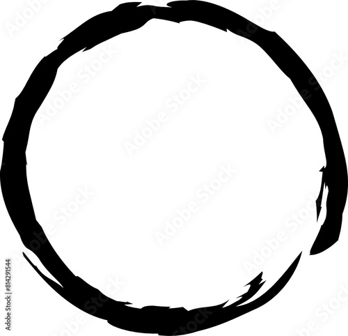 Circle drawn with brush. Design elements