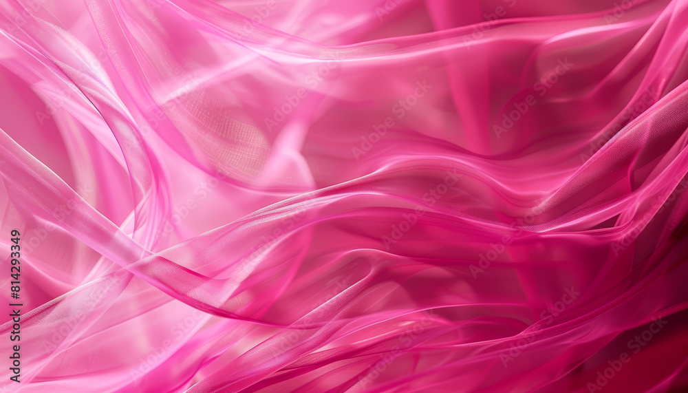 Obraz premium Highly detailed image of luxurious pink satin material fluidly draped, symbolizing softness and elegance