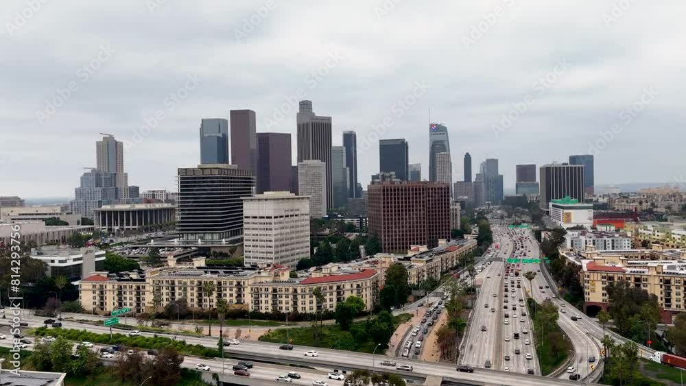 Aerial of downtown Los Angeles in southern California. Aerial of downtown Los Angeles in southern California.