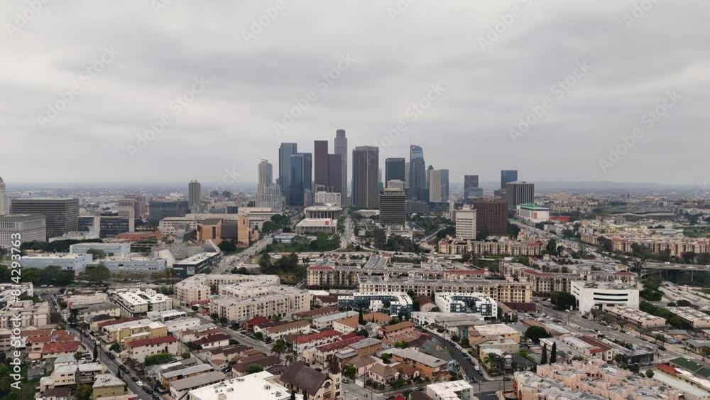 Aerial of downtown Los Angeles in California Aerial of downtown Los Angeles in California