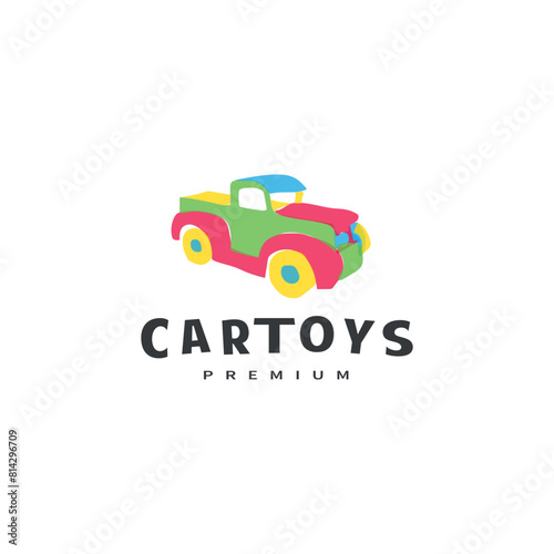 Colorful cute car toys vector illustration