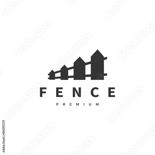 vintage wood fence vector logo design
