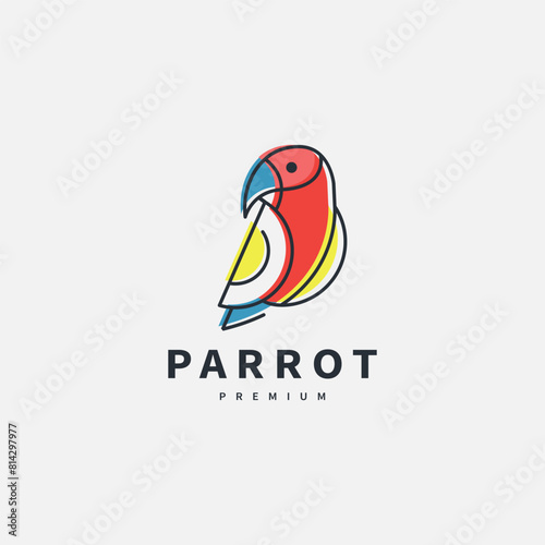 parrot logo design macaw vector illustration for of bird lovers 6