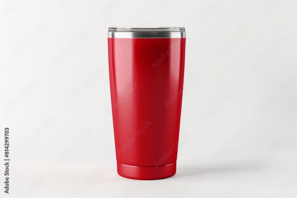 modern red tumbler on white background mockup concept modern red tumbler on white background mockup concept