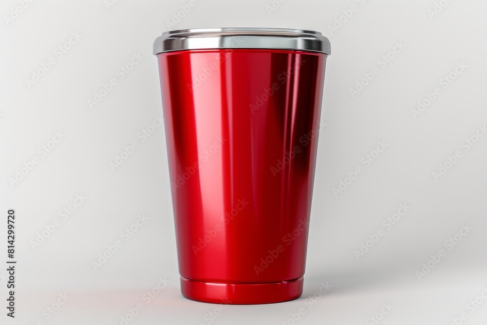 modern red tumbler on white background mockup concept modern red tumbler on white background mockup concept