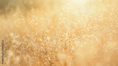 Soft Focus Yellowing Grass Field: Serene Nature Background