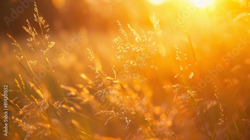 Soft Focus Yellowing Grass Field: Serene Nature Background