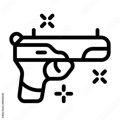 Gun Icon With Line Style