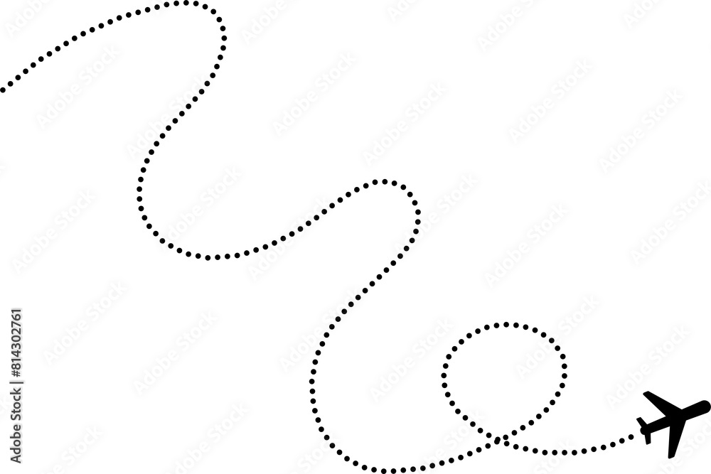 Airplane flight route, travel, vacation, trip Airplane flight route, travel, vacation, trip