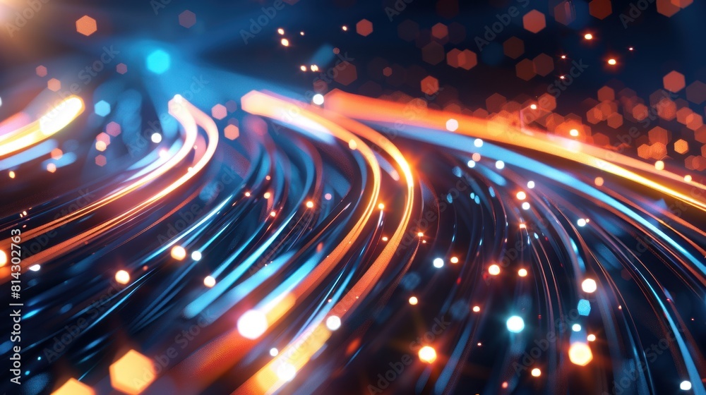 futuristic background. Fiber optic light lines, speed lines, data transmission, high-speed internet futuristic background. Fiber optic light lines, speed lines, data transmission, high-speed internet