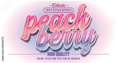 Editable text style effect - Peach Berry text style theme.