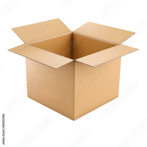 Cardboard box isolated on white background.