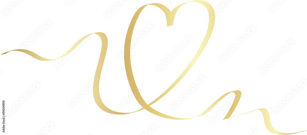 Gold heart ribbons, love, valentine, romantic Gold heart ribbons, love, valentine, romantic