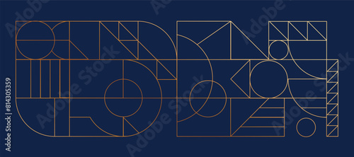 Luxury Gold Geometric line background vector. Art Deco pattern design for invite, wall decoration, prints, poster,fabric.