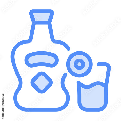 Beer Icon With Lineal Color Style 