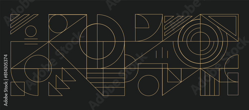 Luxury Gold Geometric line background vector. Art Deco pattern design for invite, wall decoration, prints, poster,fabric.