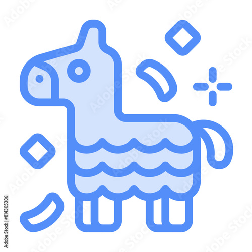 Pinata Icon With Lineal Color Style 