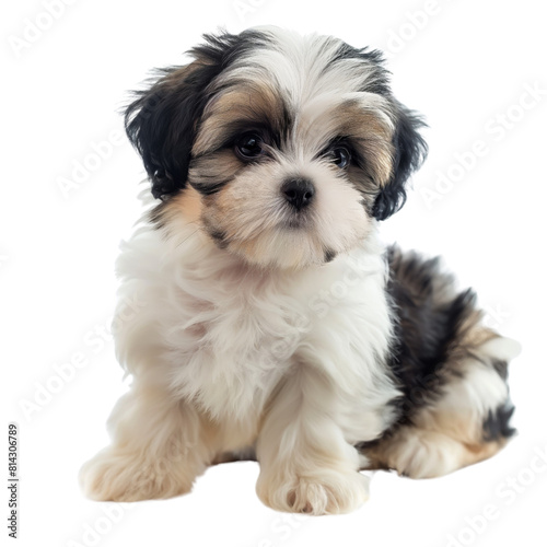 Shih Tzu puppy isolated on white background.