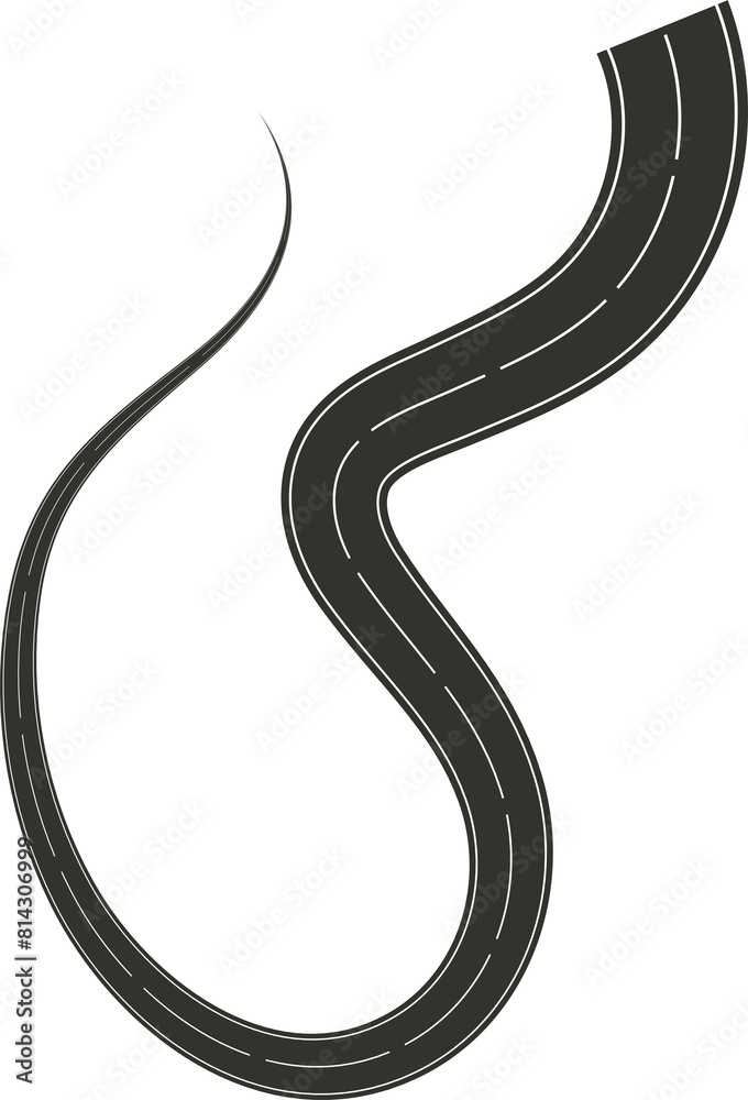 Street turn and curve long way, road, race, highways, asphalt Street turn and curve long way, road, race, highways, asphalt