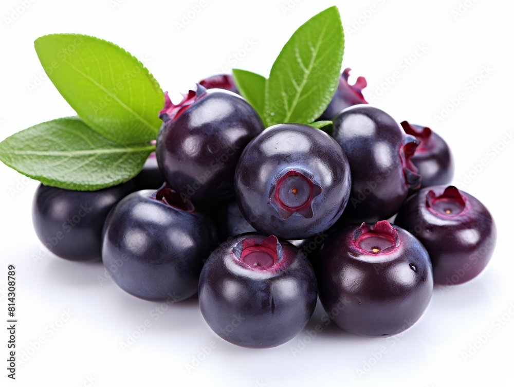 photo of Bilberry, isolated on white background, photorealistic, illustration